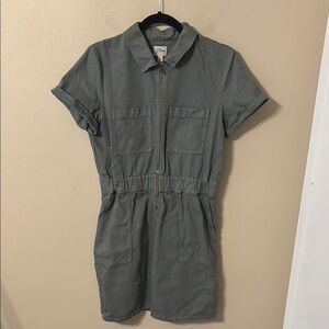 J. Crew Zip-Front Chino Cotton Blend Dress